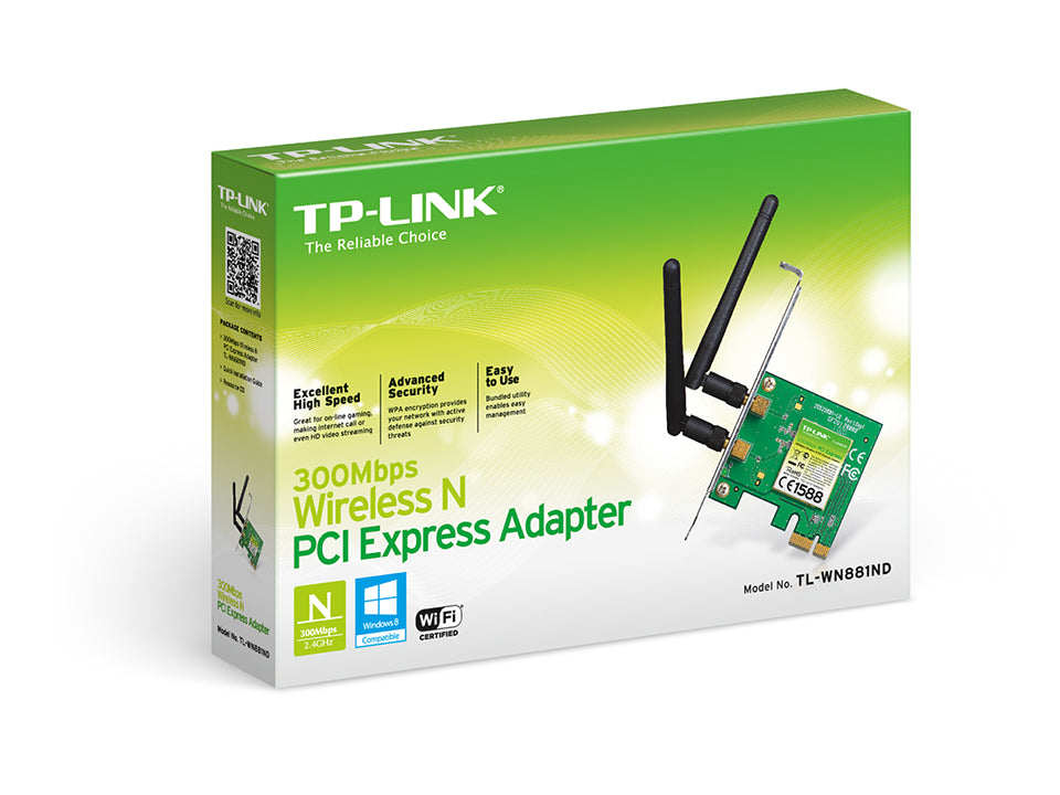 TP-Link TL-WN881ND การ์ด WiFi 300Mbps Wireless N PCI Express Network Adapter ตัวรับสัญญาณ WiFi สำหรับคอมพิวเตอร์พีซี