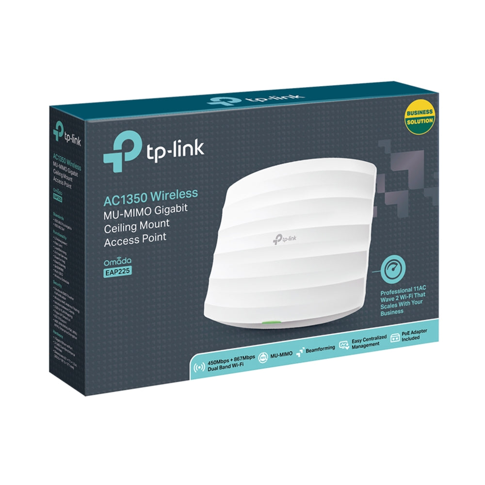TP-Link EAP225 V3 Access Point สำหรับองค์กร (AC1350 Wireless MU-MIMO Gigabit Ceiling Mount Access Point)