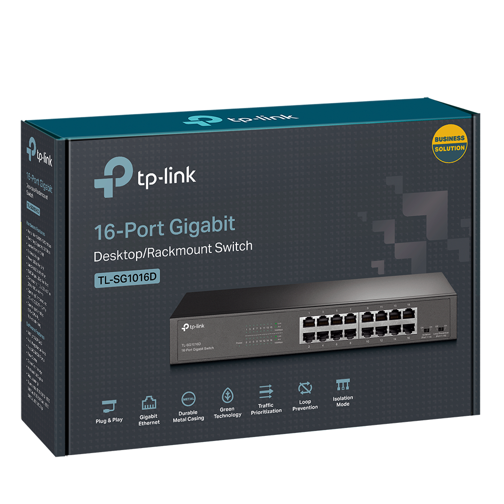 TP-Link TL-SG1016D 16-Port Gigabit Desktop/Rackmount Switch