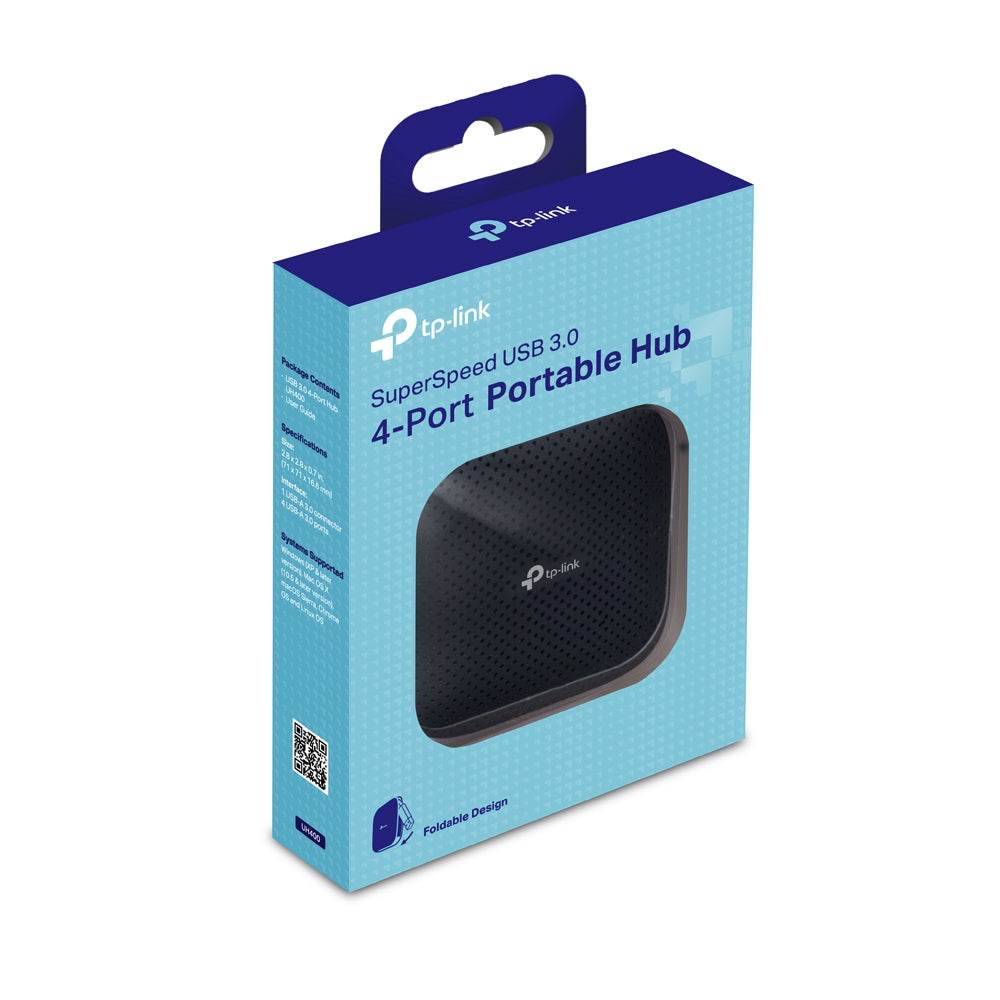TP-Link UH400 (USB 3.0 4-Port Portable Hub) USB 3.0 ports, compact design, data transfer speeds up to 5Gbps