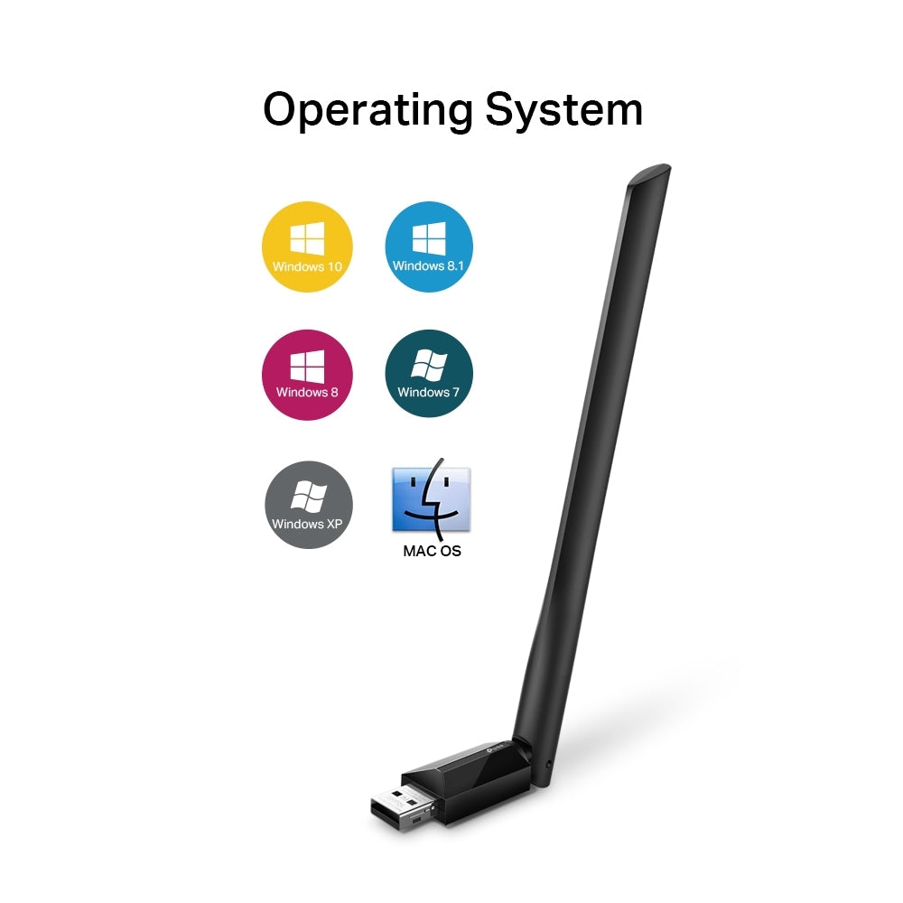 TP-Link Archer T2U Plus AC600 Wireless Dual Band USB Adapter ตัวรับสัญญาณ WiFi (High Gain) สำหรับคอมพิวเตอร์ โน้ตบุ๊ค