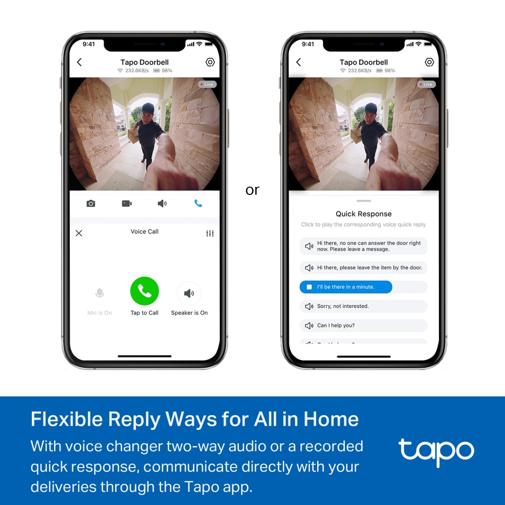 TP-Link Tapo D235 Tapo Video Doorbell Camera กริ่งพร้อมกล้อง 2K 5MP มุมมองกว้าง180° แบตเตอรี่ใช้งานนานสูงสุด 210 วัน
