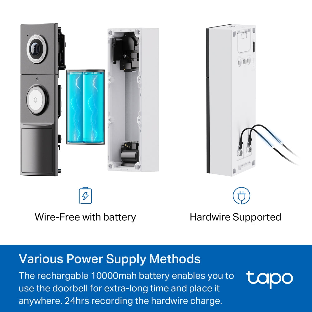 TP-Link Tapo D235 Tapo Video Doorbell Camera กริ่งพร้อมกล้อง 2K 5MP มุมมองกว้าง180° แบตเตอรี่ใช้งานนานสูงสุด 210 วัน