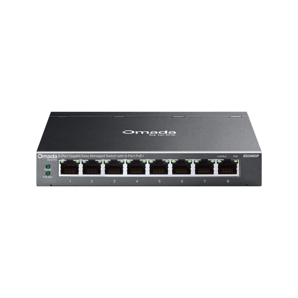 TP-Link ES208GP Omada สวิตช์ 8 พอร์ต Gigabit Easy Managed พร้อม 8 พอร์ต PoE+ รับประกันแบบ Limited Lifetime