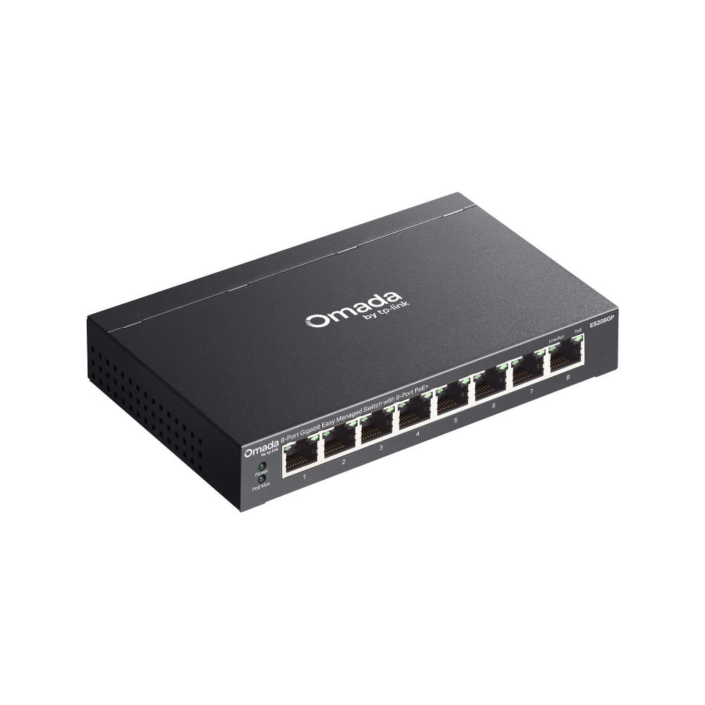 TP-Link ES208GP Omada สวิตช์ 8 พอร์ต Gigabit Easy Managed พร้อม 8 พอร์ต PoE+ รับประกันแบบ Limited Lifetime