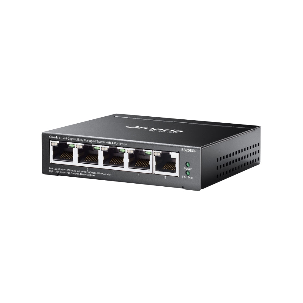 TP-Link ES205GP Omada สวิตช์ 5 พอร์ต Gigabit จัดการง่าย พร้อม 4 พอร์ต PoE+ รับประกันแบบ Limited Lifetime