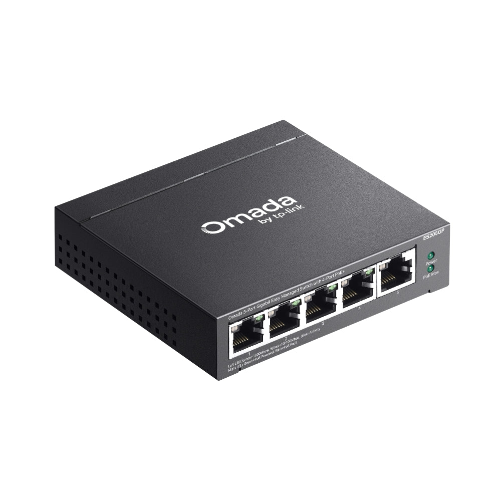 TP-Link ES205GP Omada สวิตช์ 5 พอร์ต Gigabit จัดการง่าย พร้อม 4 พอร์ต PoE+ รับประกันแบบ Limited Lifetime