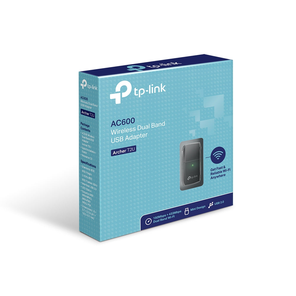 TP-Link Archer T2U AC600 Dual Band USB Adapter ตัวรับสัญญาณ WiFi ผ่านคอมพิวเตอร์หรือโน๊ตบุ๊ค