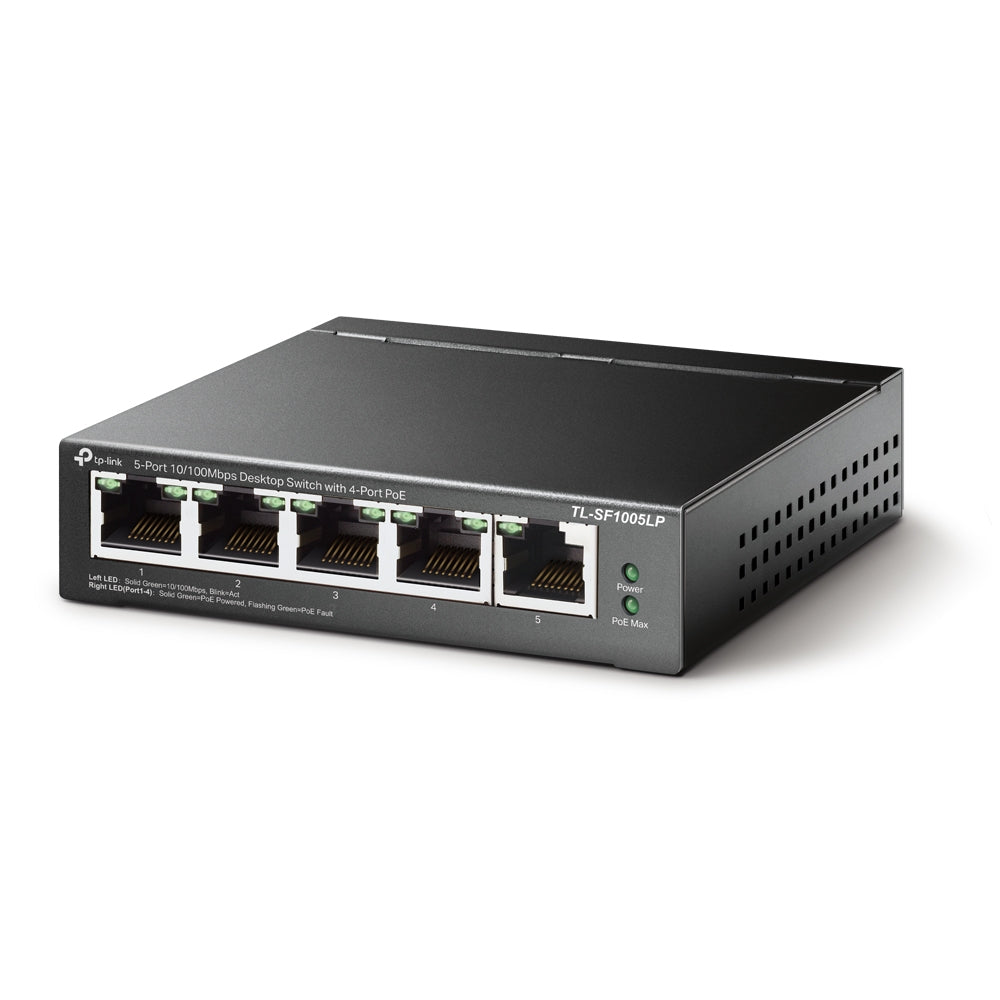 TP-Link TL-SF1005LP สวิตซ์ พอร์ต RJ45 5 ช่อง ความเร็วการรับส่งข้อมูล 10/100 Mbps ใช้พอร์ต PoE ได้ 4 ช่อง ใช้งานง่าย