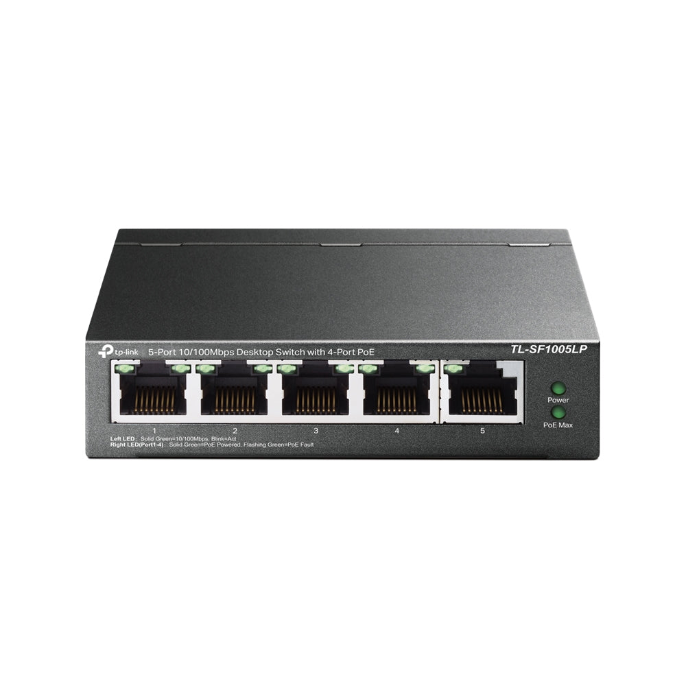 TP-Link TL-SF1005LP สวิตซ์ พอร์ต RJ45 5 ช่อง ความเร็วการรับส่งข้อมูล 10/100 Mbps ใช้พอร์ต PoE ได้ 4 ช่อง ใช้งานง่าย