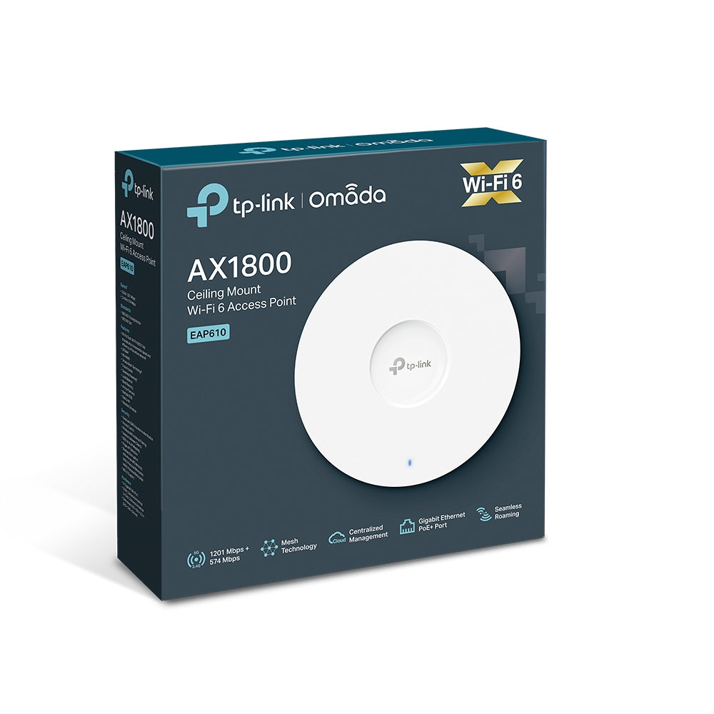 TP-Link EAP610 AX1800 Wireless Dual Band Ceiling Mount WiFi 6 Access Point