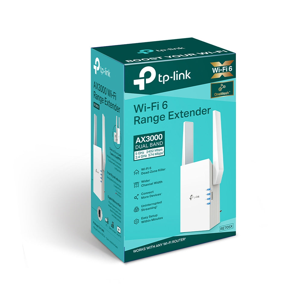 TP-Link RE705X |AX3000 Mesh WiFi 6 Range Extender |อุปกรณ์ขยายสัญญาณ แรงเต็มสปีด กับเทคโนโลยี WiFi6|repeater|wifi|wifi6