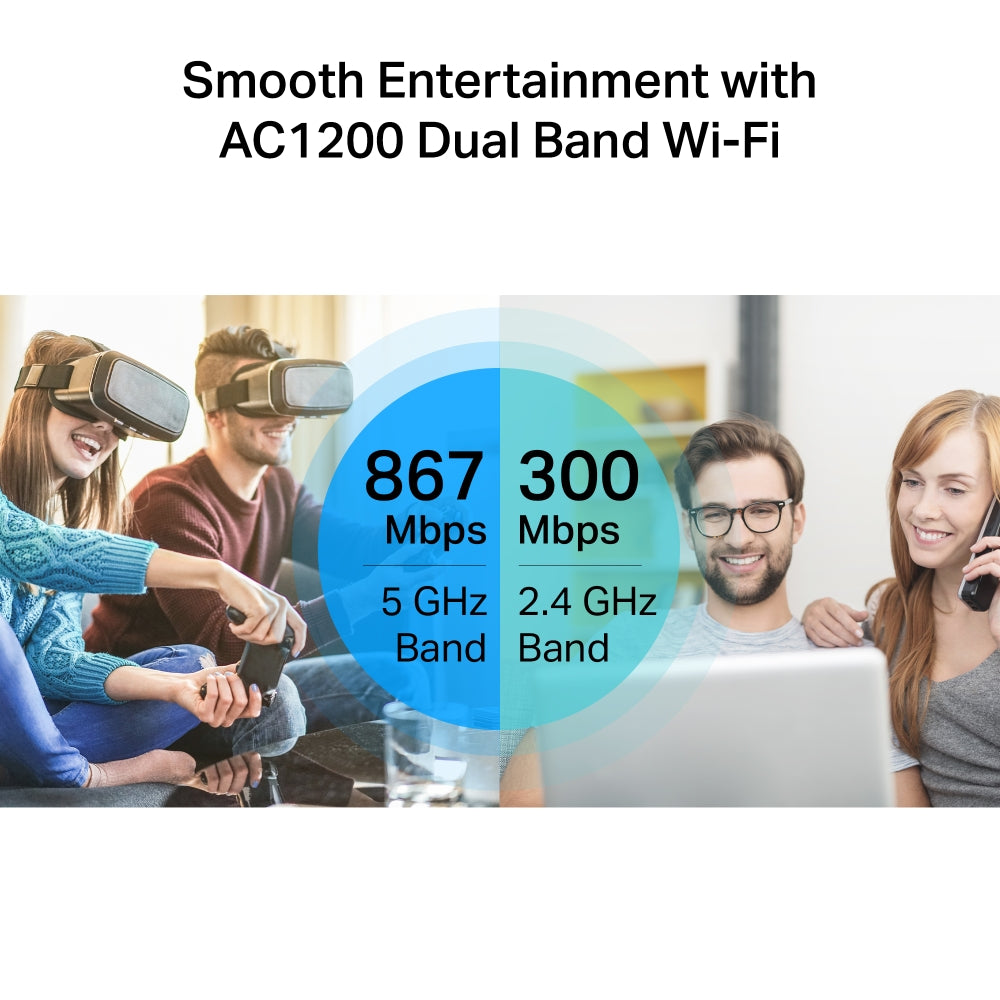 TP-Link Archer C6 ไวไฟเราเตอร์ AC1200 Wireless MU-MIMO Gigabit Router (รองรับโหมด Access Point)