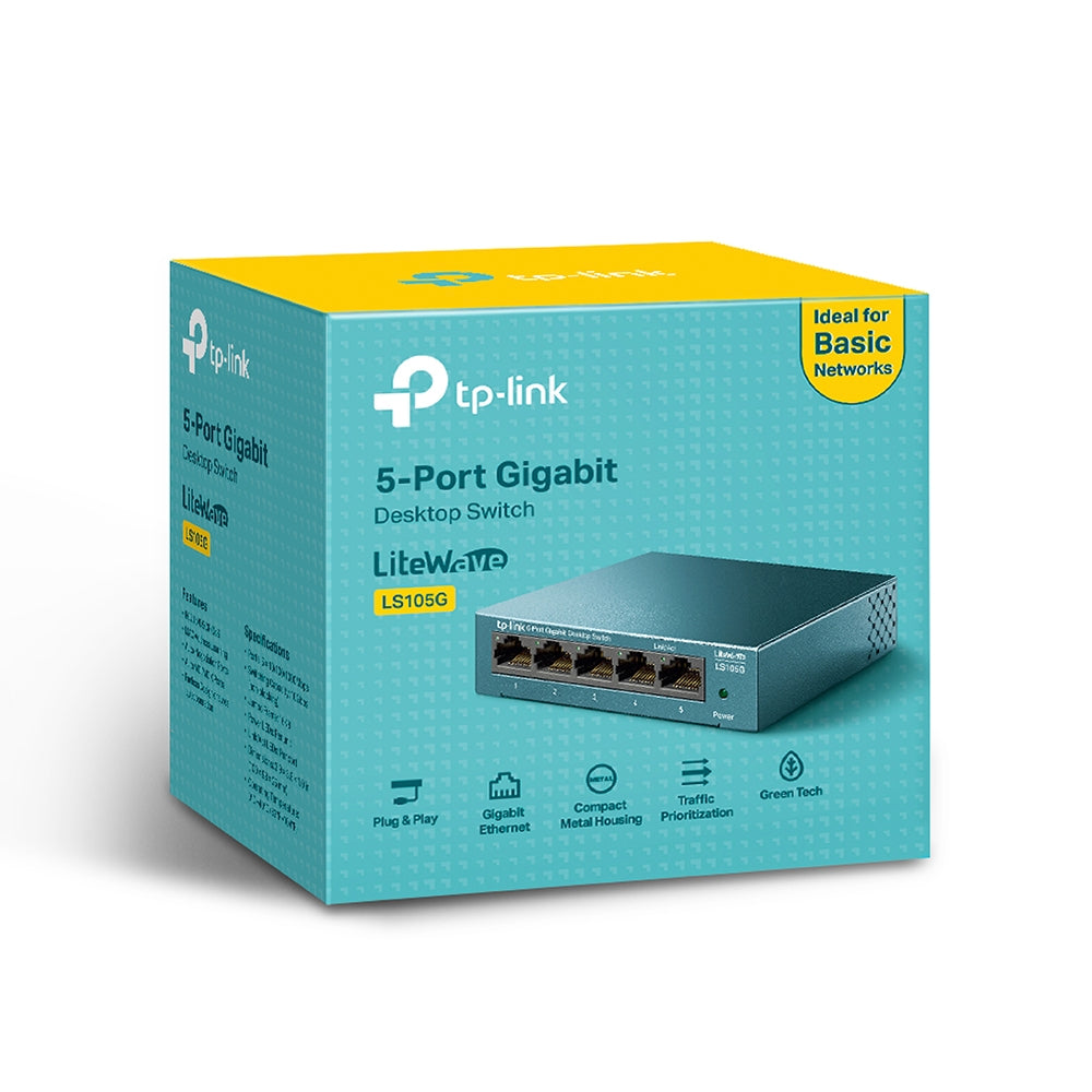TP-Link LS1005G 5-Port 10/100/1000Mbps Desktop Switch