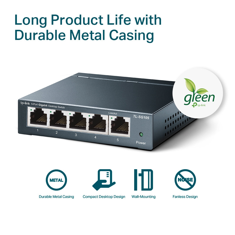 TP-Link TL-SG105 (5-Port 10/100/1000Mbps Desktop Switch)
