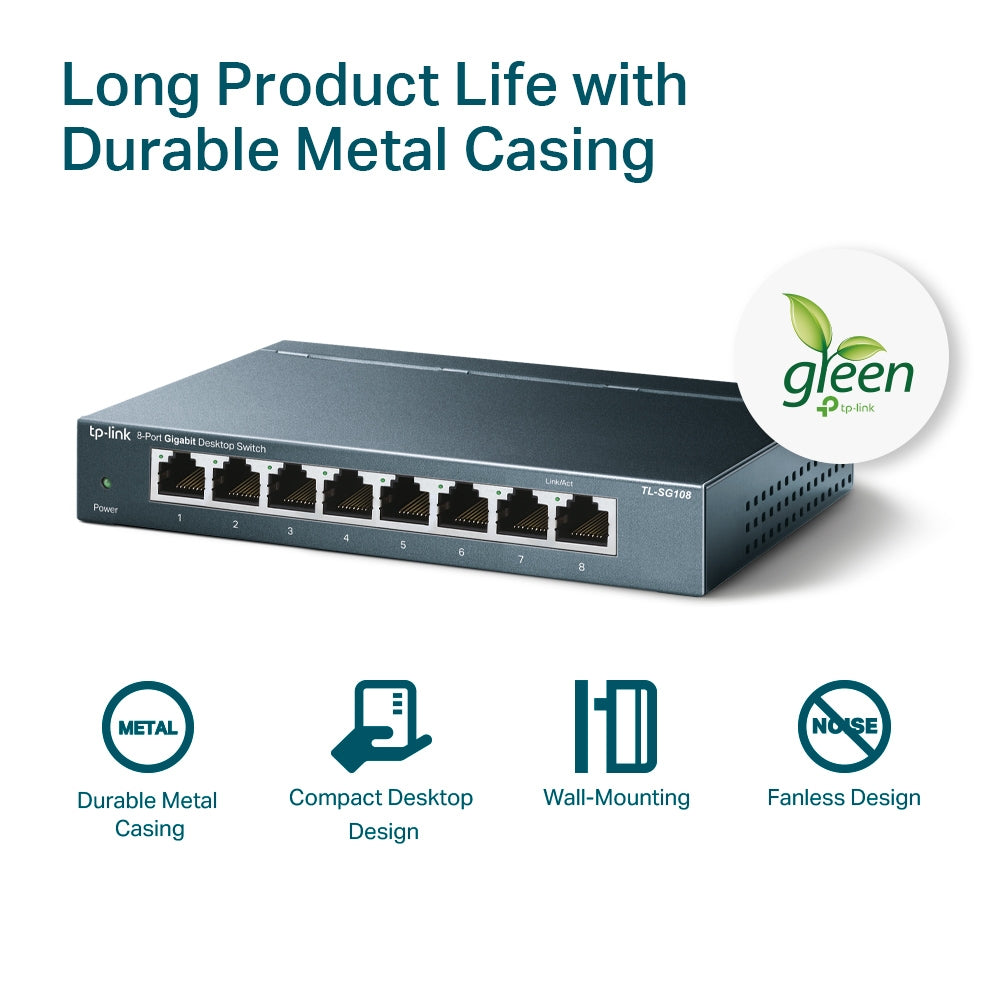 TP-Link TL-SG108 (8-Port 10/100/1000Mbps Desktop Switch)