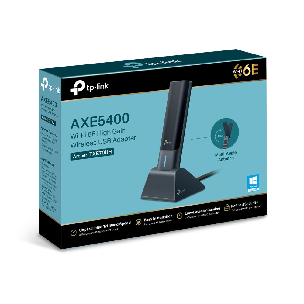 TP-Link Archer TXE70UH ยูเอสบี 3.0 อะแดปเตอร์ Wi-Fi 6E รองรับ Tri-Band Wireless AXE5400 High Gain Wireless USB Adapter
