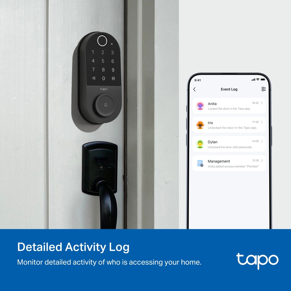 TP-Link Tapo DL110 Smart Wi-Fi Door Lock กลอนประตูดิจิทัลอัจฉริยะ IP65 ควบคุมเปิดปิดประตูผ่าน Tapo App ประกัน 2 ปี