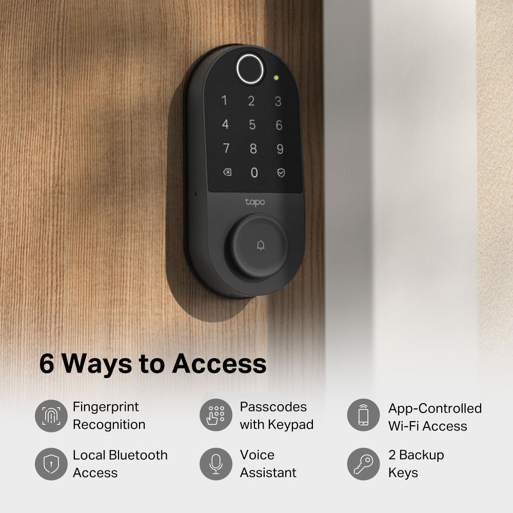 TP-Link Tapo DL110 Smart Wi-Fi Door Lock กลอนประตูดิจิทัลอัจฉริยะ IP65 ควบคุมเปิดปิดประตูผ่าน Tapo App ประกัน 2 ปี
