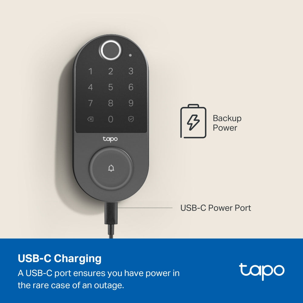 TP-Link Tapo DL110 Smart Wi-Fi Door Lock กลอนประตูดิจิทัลอัจฉริยะ IP65 ควบคุมเปิดปิดประตูผ่าน Tapo App ประกัน 2 ปี