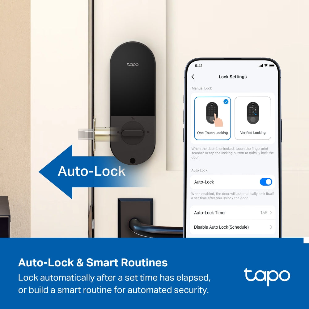 TP-Link Tapo DL110 Smart Wi-Fi Door Lock กลอนประตูดิจิทัลอัจฉริยะ IP65 ควบคุมเปิดปิดประตูผ่าน Tapo App ประกัน 2 ปี