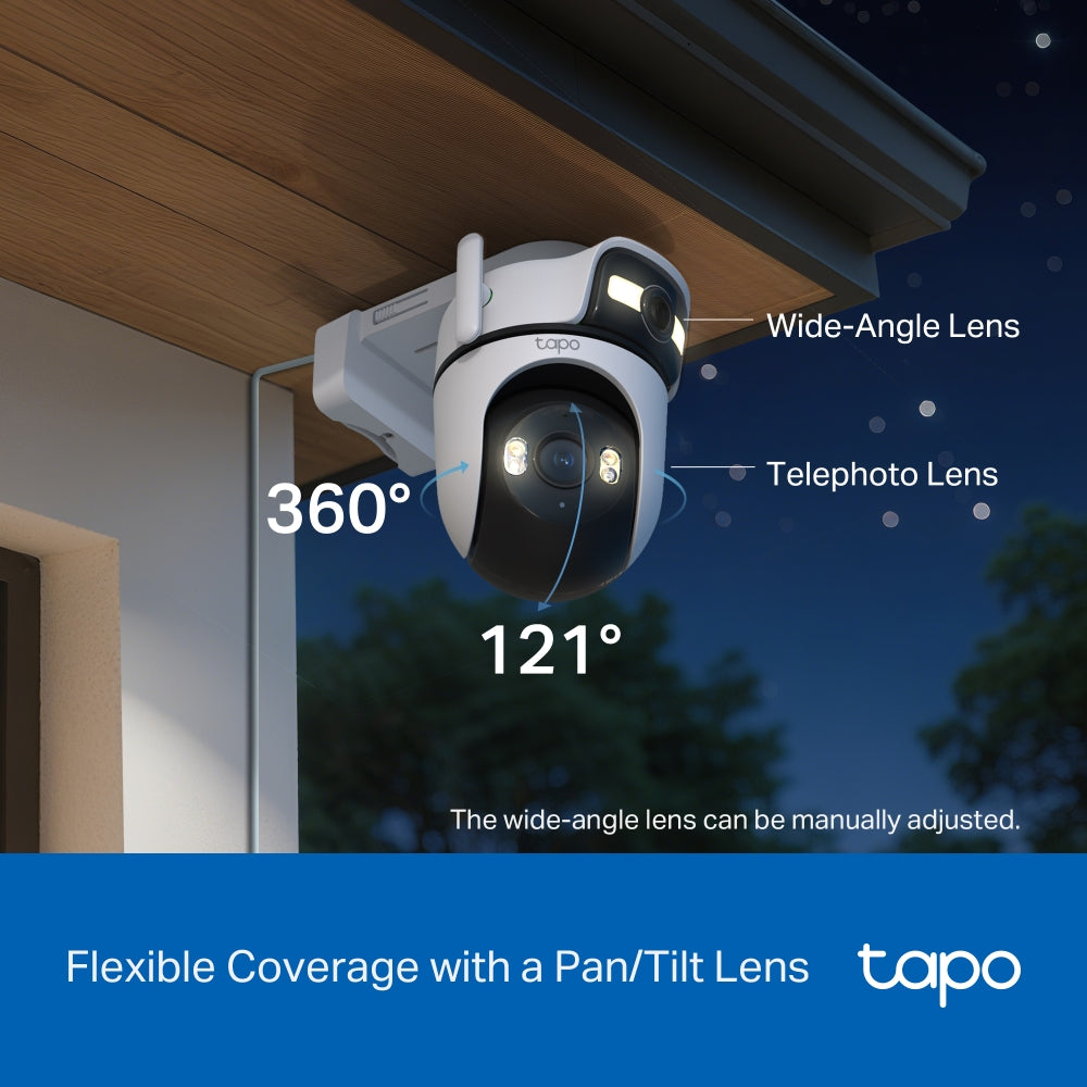 TP-Link Tapo C545D กล้องวงจรปิด 2K 3MP ดูอัลเลนส์ Outdoor Dual Lens Pan/Tilt Security Camera มี IP66 กันน้ำกันฝุ่น