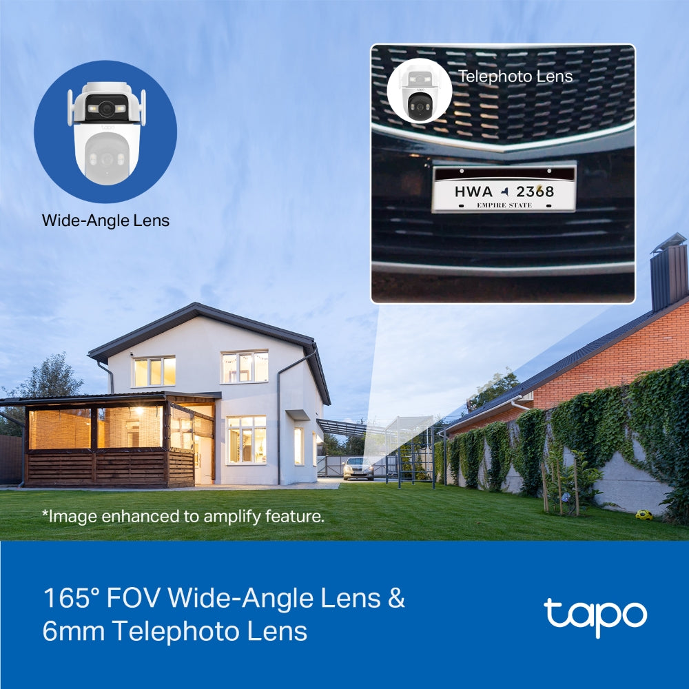 TP-Link Tapo C545D กล้องวงจรปิด 2K 3MP ดูอัลเลนส์ Outdoor Dual Lens Pan/Tilt Security Camera มี IP66 กันน้ำกันฝุ่น