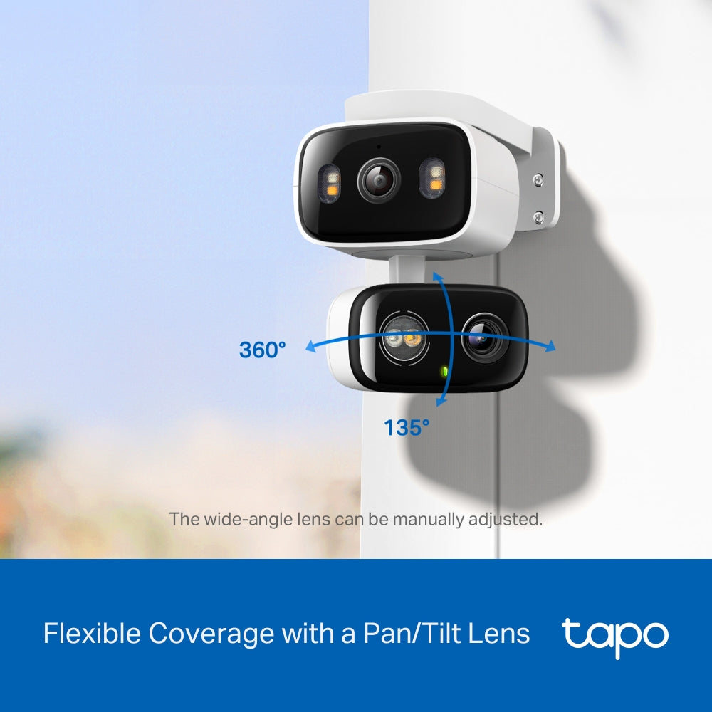 TP-Link Tapo C246D กล้อง 2 เลนส์ 6MP เลนส์มุมกว้าง 125° เทเลโฟโต้ 6 มม. กล้องวงจรปิด Pan/Tilt 2 เลนส์ สำหรับใช้ภายใน/ภายนอกอาคาร