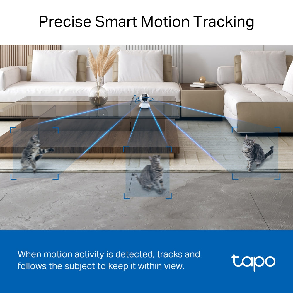 TP-Link Tapo C220 4MP 2K+ QHD Smart AI Pan/Tilt 360º Camera with Human, Animal, and Vehicle Detection and Notifications