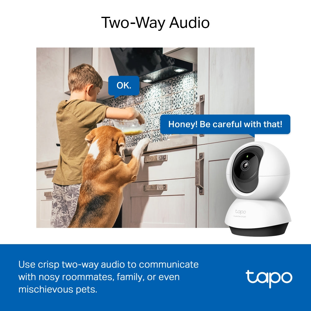 TP-Link Tapo C220 4MP 2K+ QHD Smart AI Pan/Tilt 360º Camera with Human, Animal, and Vehicle Detection and Notifications