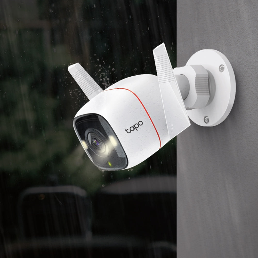 TP-Link Tapo C320WS กล้องวงจรปิด Wi-Fi ภายนอกอาคาร 2K QHD ดูวิดีโอสีเวลากลางคืน บันทึกภาพ 4MP รองรับ SD Card สูงสุด 512GB