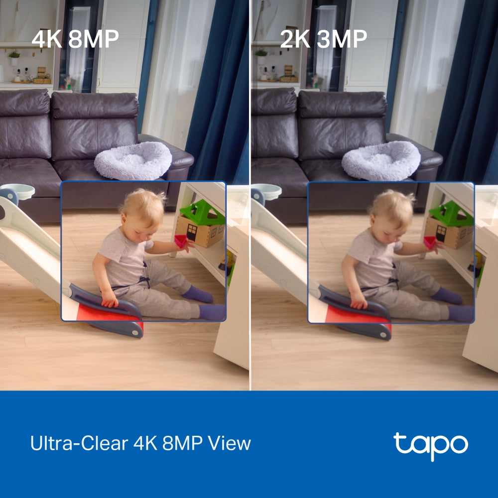 TP-Link Tapo C250 กล้องวงจรปิด Wi-Fi อัจฉริยะ 4K 8MP ตรวจจับมนุษย์ สัตว์เลี้ยง เสียงเด็กร้อง พร้อม Pan/Tilt และ AI