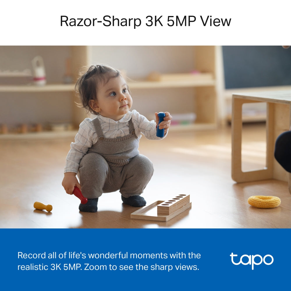 TP-Link Tapo C230 กล้อง Wi-Fi ความคมชัด 3K 5MP พร้อม AI ตรวจจับ, ภาพคมชัดเป็นพิเศษ, Pan/Tilt, AI Home Security Wi-Fi Camera, มองเห็นชัดเจนแม้ในที่แสงน้อย