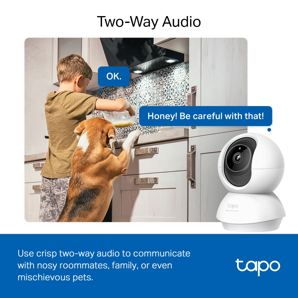 TP-Link Tapo C230 กล้อง Wi-Fi ความคมชัด 3K 5MP พร้อม AI ตรวจจับ, ภาพคมชัดเป็นพิเศษ, Pan/Tilt, AI Home Security Wi-Fi Camera, มองเห็นชัดเจนแม้ในที่แสงน้อย