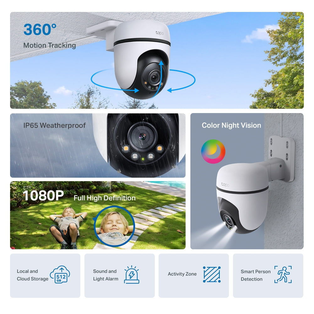 TP-Link Tapo C500 ภาพคมชัด 2MP/ Tapo C510W ภาพคมชัด 3 MP กล้องวงจรปิด WiFi ใช้งานภายนอก IP65 รองรับ SD Card สูงสุด 512GB