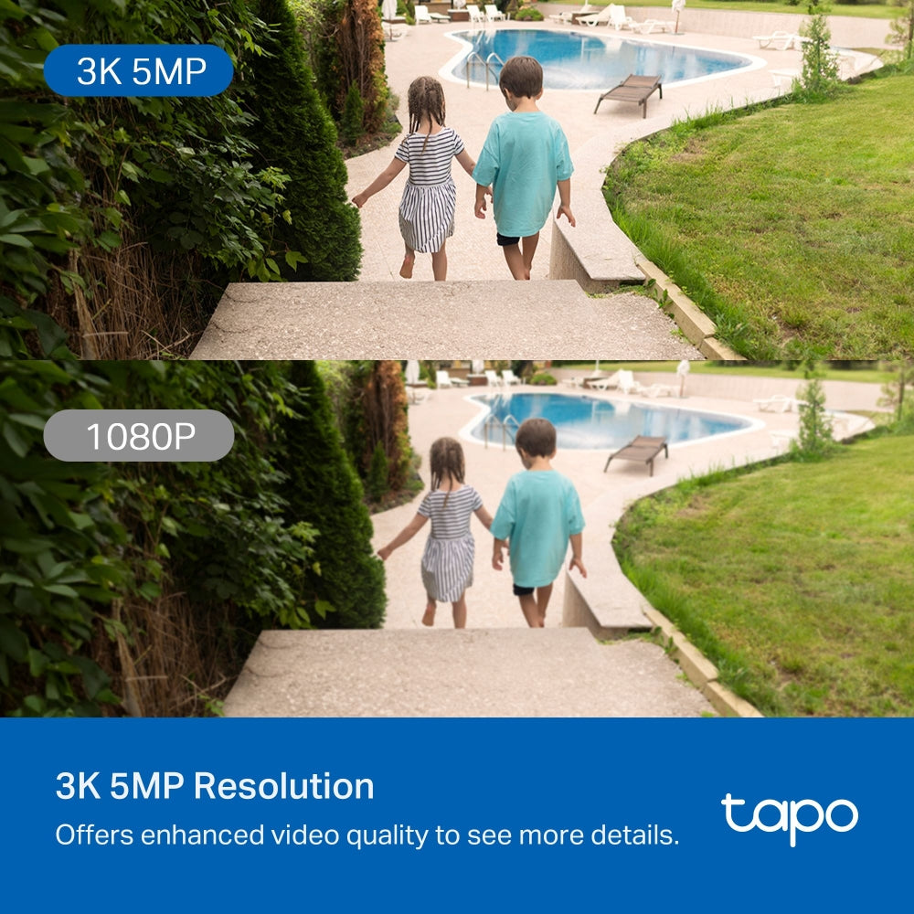 TP-Link Tapo C530WS กล้อง Wi-Fi 3K 5MP ภายนอกอาคาร IP66 AI อัจฉริยะ ภาพสีคมชัดแม้แสงน้อย 360° แนวนอน พร้อมไมโครโฟนและลำโพงในตัว