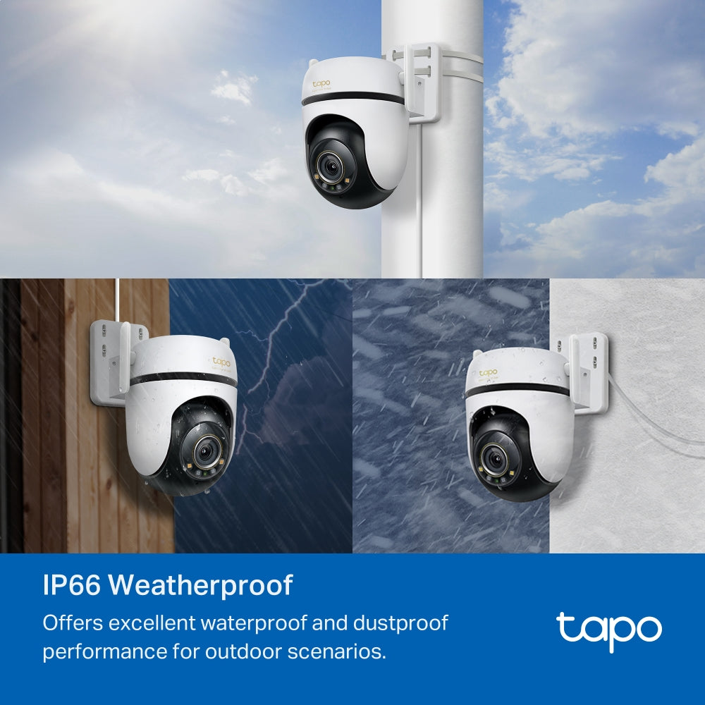 TP-Link Tapo C530WS กล้อง Wi-Fi 3K 5MP ภายนอกอาคาร IP66 AI อัจฉริยะ ภาพสีคมชัดแม้แสงน้อย 360° แนวนอน พร้อมไมโครโฟนและลำโพงในตัว