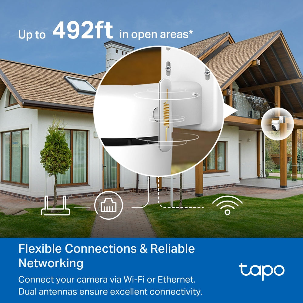 TP-Link Tapo C520WS กล้อง Wi-Fi 4MP 2K+ QHD ใช้งานภายนอก Starlight Color Night Vision ให้ภาพสีได้ดีแม้แสงน้อย IP66 Smart AI