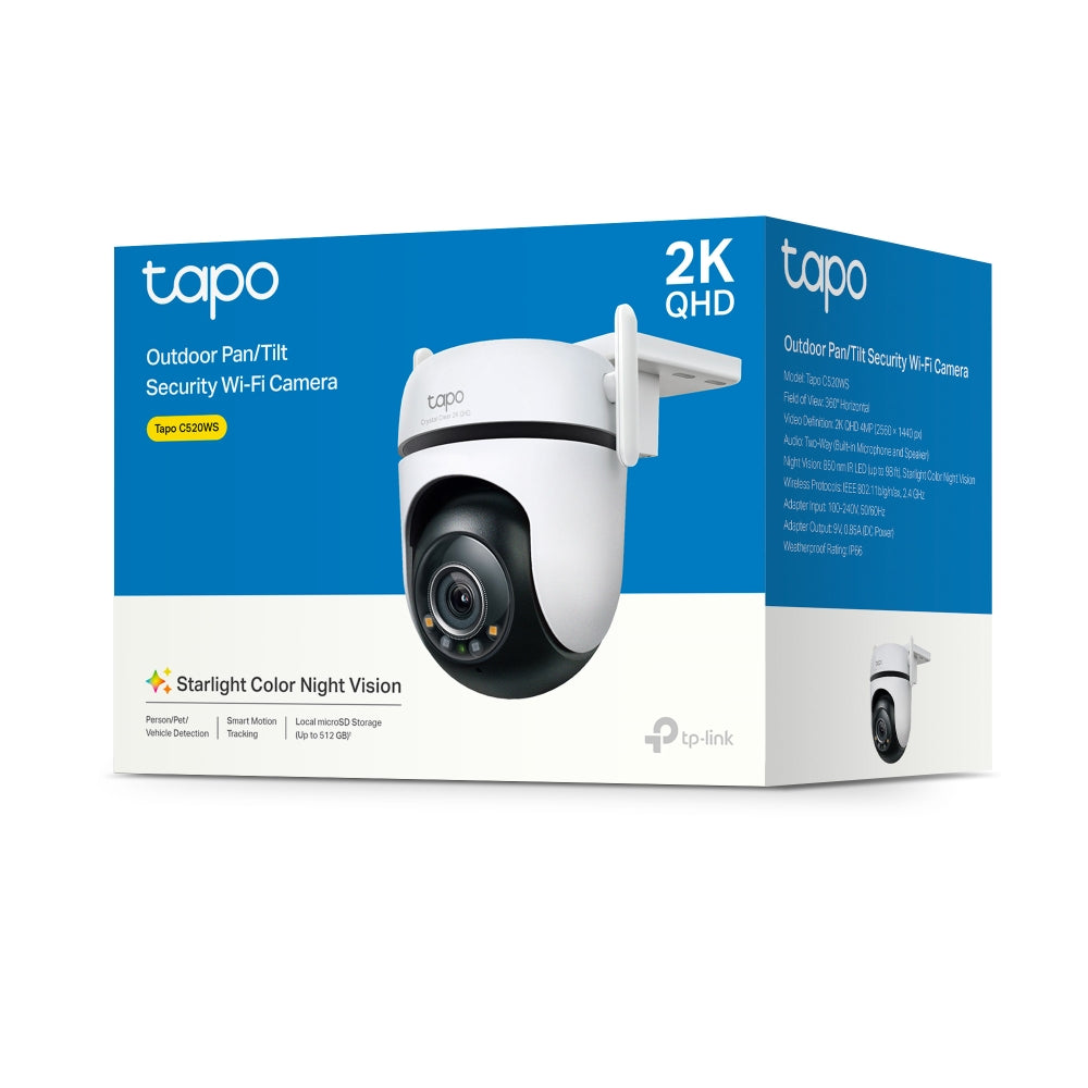 TP-Link Tapo C520WS กล้อง Wi-Fi 4MP 2K+ QHD ใช้งานภายนอก Starlight Color Night Vision ให้ภาพสีได้ดีแม้แสงน้อย IP66 Smart AI