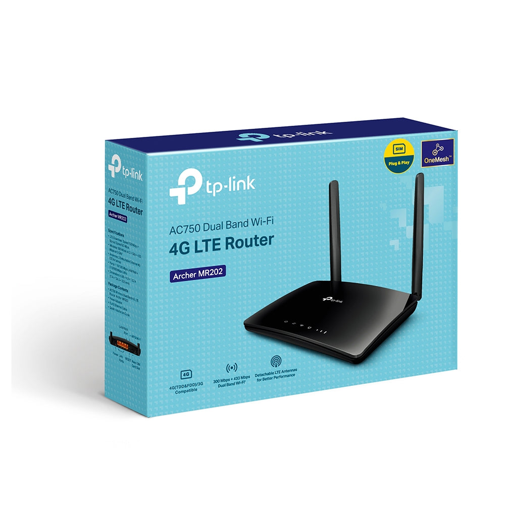 TP-Link Archer MR202 เราเตอร์ใส่ซิม ใช้งานง่ายแค่ใส่ซิมก็ใช้ได้เลย AC750 Wireless Dual Band 4G LTE Router รับประกัน 3 ปี