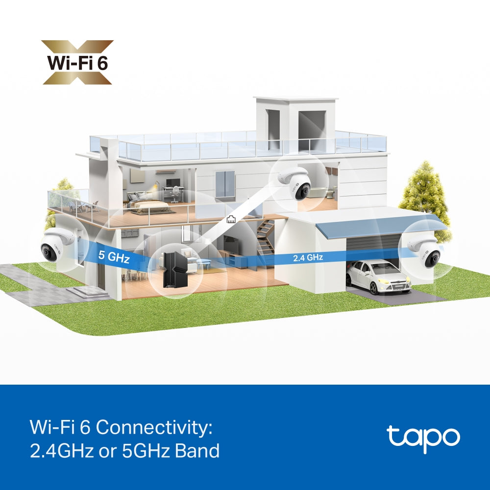 TP-Link Tapo C560WS 4K 8MP กล้อง Wi-Fi ภายนอกอาคาร IP66 พร้อม AI จดจำใบหน้าได้ กล้องวงจรปิดแบบหมุน/ก้มเงย รองรับ 2.4GHz/5GHz