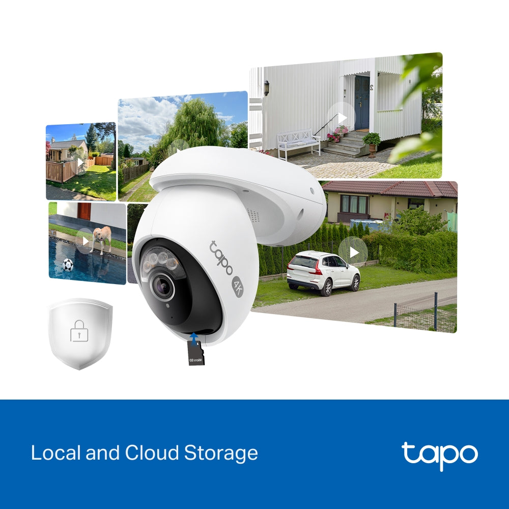 TP-Link Tapo C560WS 4K 8MP กล้อง Wi-Fi ภายนอกอาคาร IP66 พร้อม AI จดจำใบหน้าได้ กล้องวงจรปิดแบบหมุน/ก้มเงย รองรับ 2.4GHz/5GHz