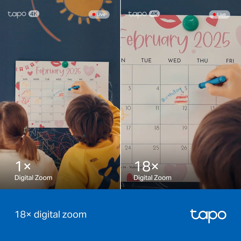 TP-Link Tapo C260 กล้องไวไฟ 4K 8MP ตรวจจับใบหน้า/เสียงหมาเห่า AI มองเห็นกลางคืน 40 ฟุต Pan/Tilt AI Home Security Wi-Fi Camera
