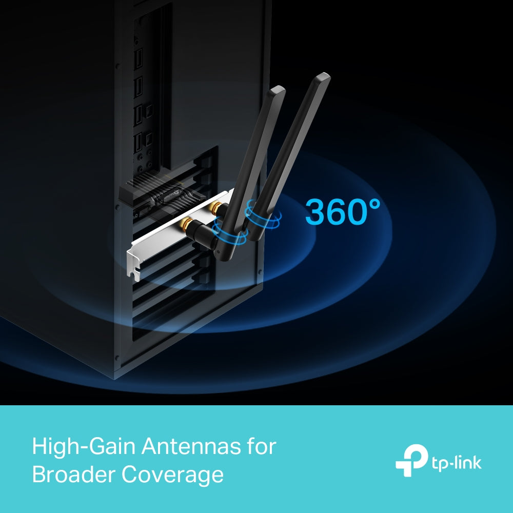 TP-Link Archer TX55E AX3000 Wi-Fi 6 Bluetooth 5.3 PCIe Adapter การ์ด WiFi 6 พร้อมบลูทูธ 5.3 สำหรับคอมพิวเตอร์