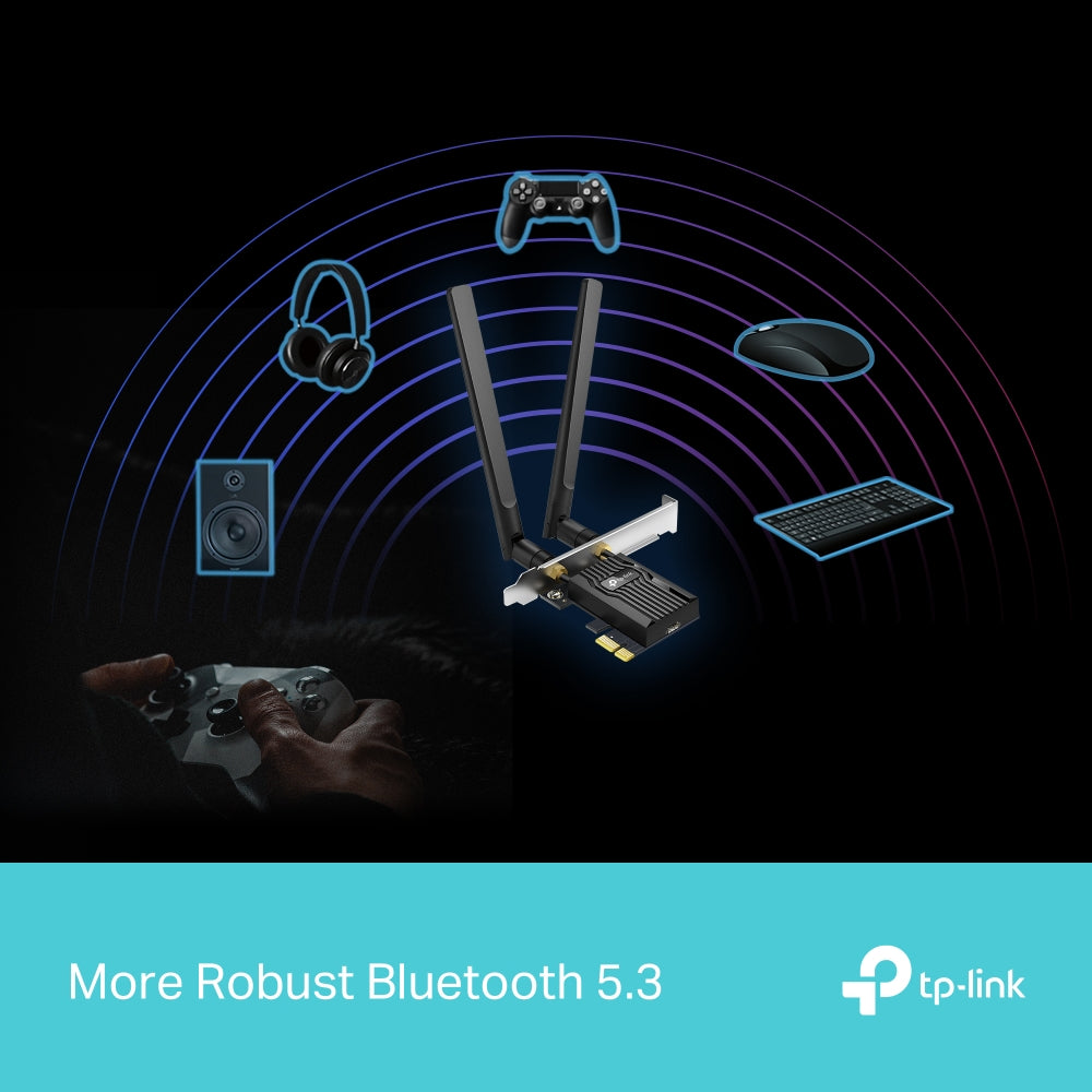 TP-Link Archer TX55E AX3000 Wi-Fi 6 Bluetooth 5.3 PCIe Adapter การ์ด WiFi 6 พร้อมบลูทูธ 5.3 สำหรับคอมพิวเตอร์