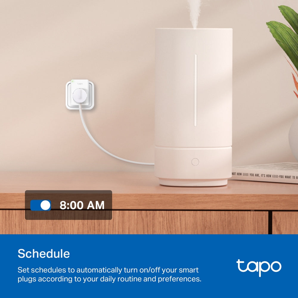 TP-Link Tapo P100 Smart Plug Wi-Fi ไม่ต้องใช้ฮับ  ตั้งค่าเปิด / ปิด ผ่านแอพ สั่งการด้วยเสียง รับประกัน 1 ปี