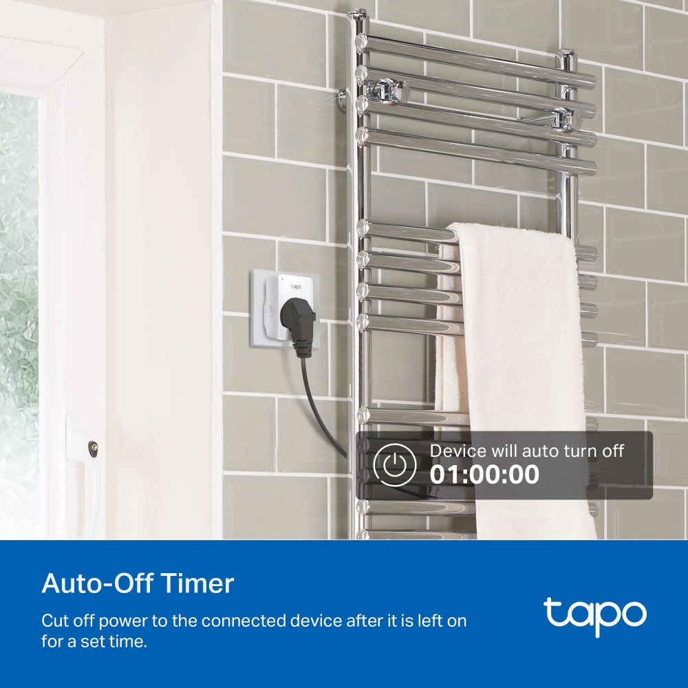 TP-Link Tapo P100 Smart Plug Wi-Fi ไม่ต้องใช้ฮับ  ตั้งค่าเปิด / ปิด ผ่านแอพ สั่งการด้วยเสียง รับประกัน 1 ปี