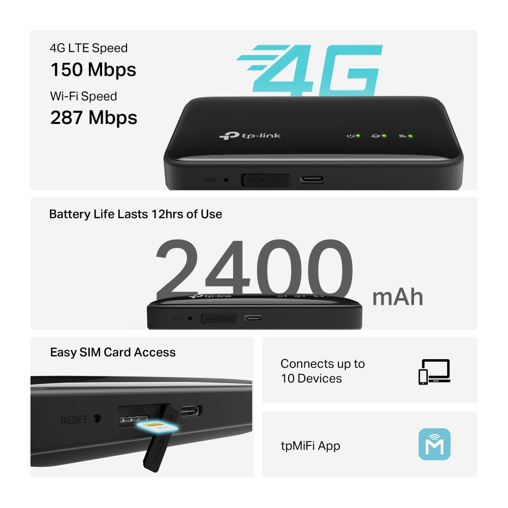 TP-Link M7005┃พ็อกเก็ตไวไฟ6 4G LTE Mobile Wi-Fi┃pocket wifi┃wifi┃ซิม┃ไวไฟพกพา┃wifi พกพา┃tplink