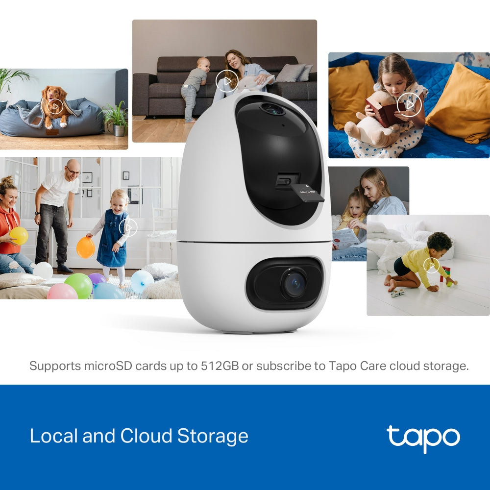 TP-Link Tapo C245D กล้องวงจรปิดเลนส์คู่ 2K 3MP เลนส์กว้าง 122°/ เทเล 6 มม. มี AI ตรวจจับคน สัตว์ รถ เสียงเด็กร้อง หมุนและเอียงได้