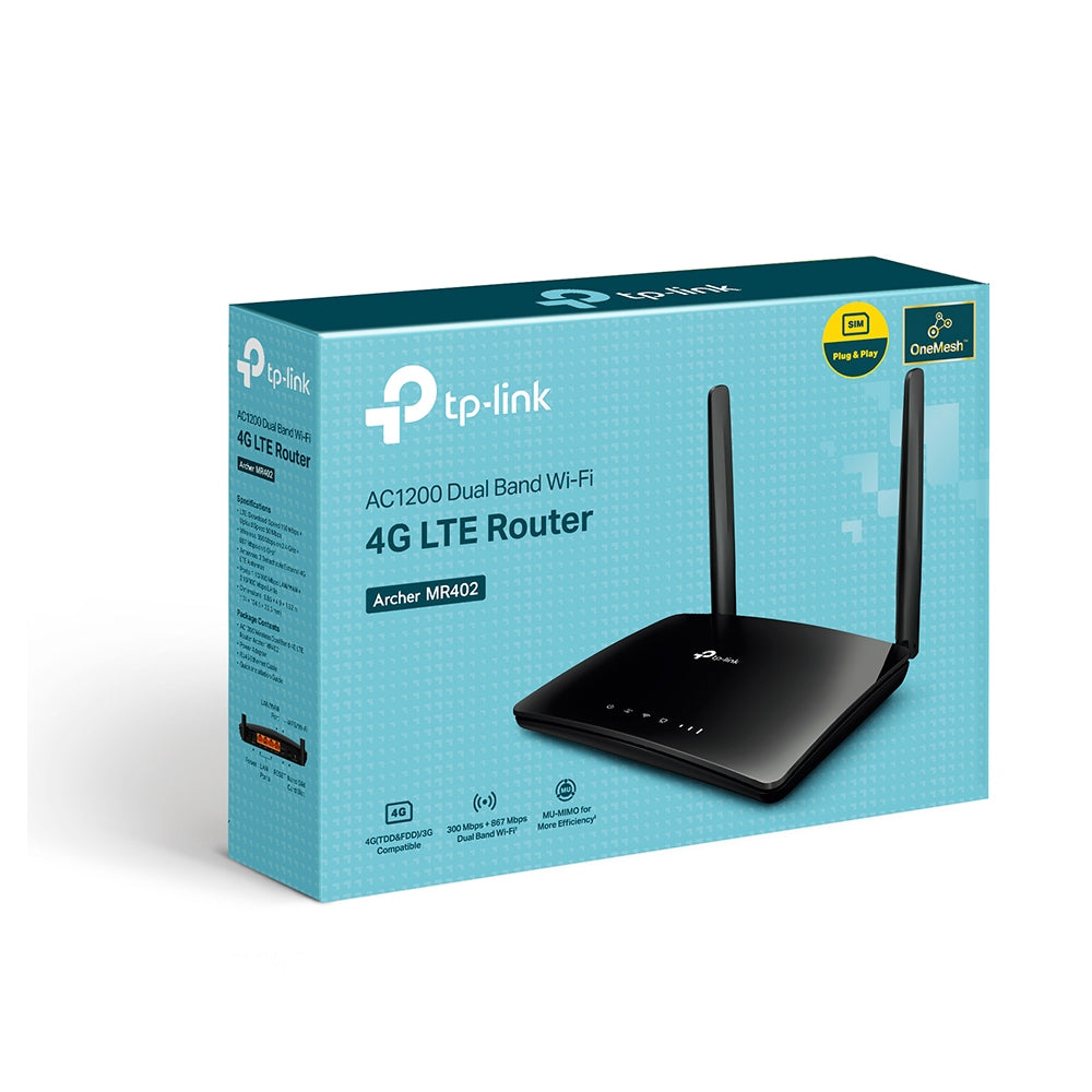 TP-Link Archer MR402 เราเตอร์ใส่ซิม AC1200 Wireless Dual Band 4G LTE Router รับประกัน 3 ปี